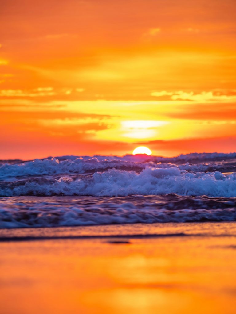 Sunset at Kuta beach in Bali